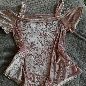 Off the shoulder velvet top
